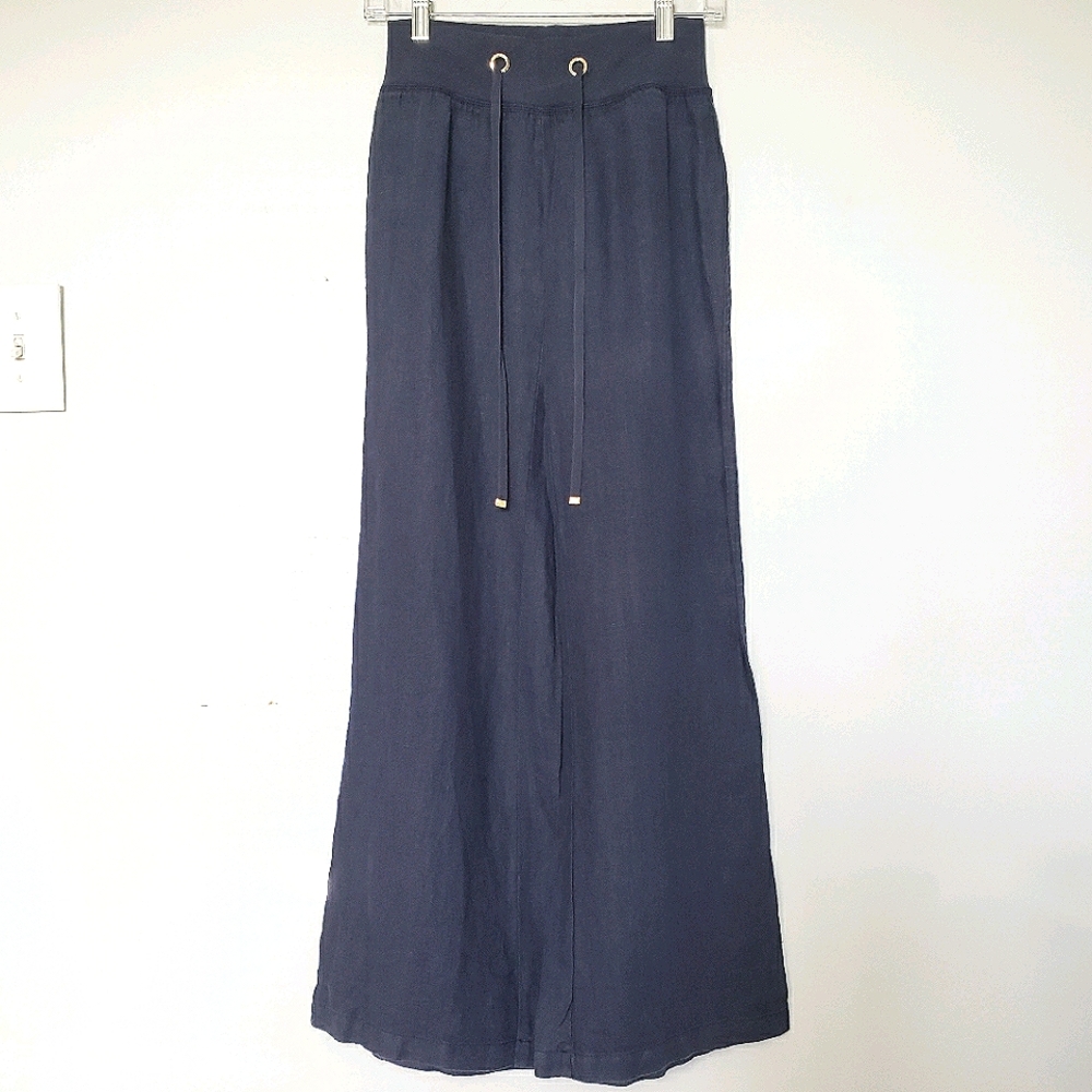Lilly Pulitzer Beach Pant wide leg navy linen pant